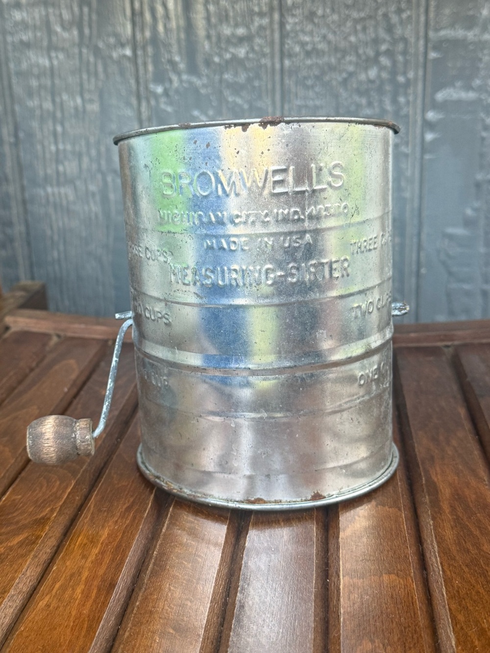 Bromwells Vintage Metal Flour Sifter